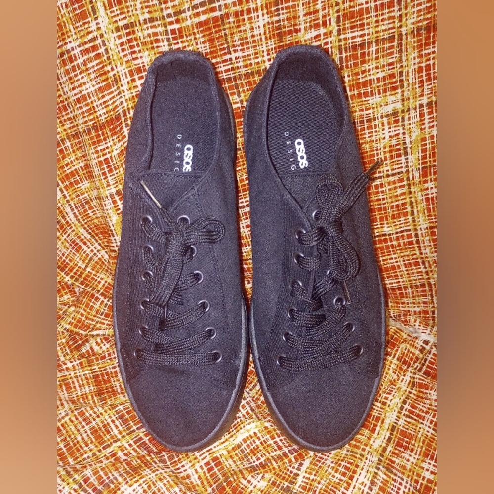 Black Sneakers Oxfords Lace Up Women 8 Men 6